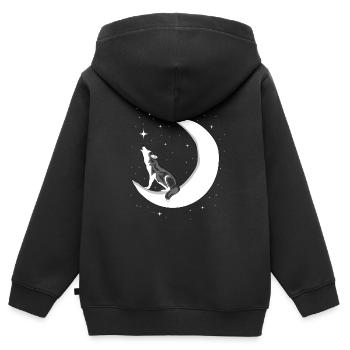 Husky - Kinder Premium Organic Zip Hoodie - Schwarz - Hinten - AI Model Kid Male (0cm)