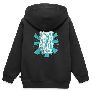 Pilot - Kinder Premium Organic Zip Hoodie - Schwarz - Hinten - AI Model Kid Male (0cm)