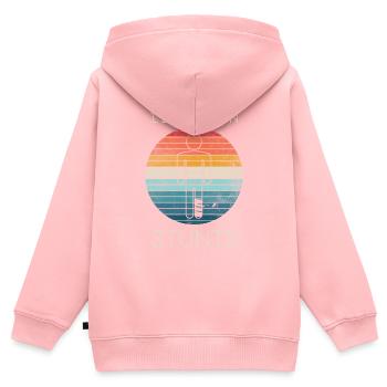 I Do My Own Stunts T-Shirt Beinbruch - Kinder Premium Organic Zip Hoodie - Rosa - Hinten - AI Model Kid Female (0cm)