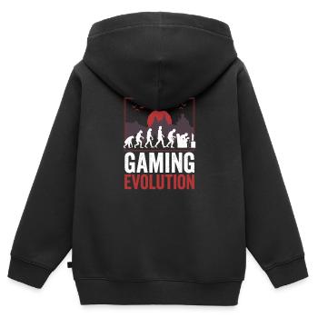 Spieler - Kinder Premium Organic Zip Hoodie - Schwarz - Hinten - AI Model Kid Male (0cm)