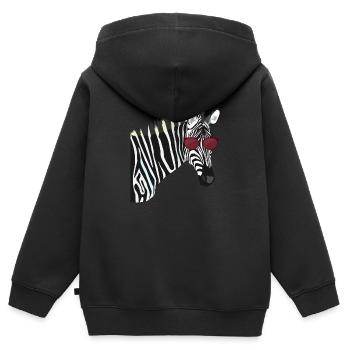 zebra - Kids Premium Organic Zip-up Hoodie - black - Back - AI Model Kid Male (0cm)