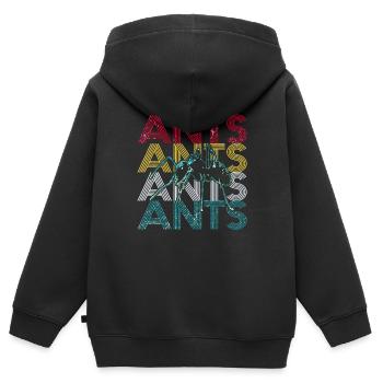 Fourmis - Sweat Premium à capuche zippé enfant bio - noir - Dos - AI Model Kid Male (0cm)