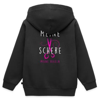 Meine Schere meine Regeln - Kinder Premium Organic Zip Hoodie - Schwarz - Hinten - AI Model Kid Male (0cm)