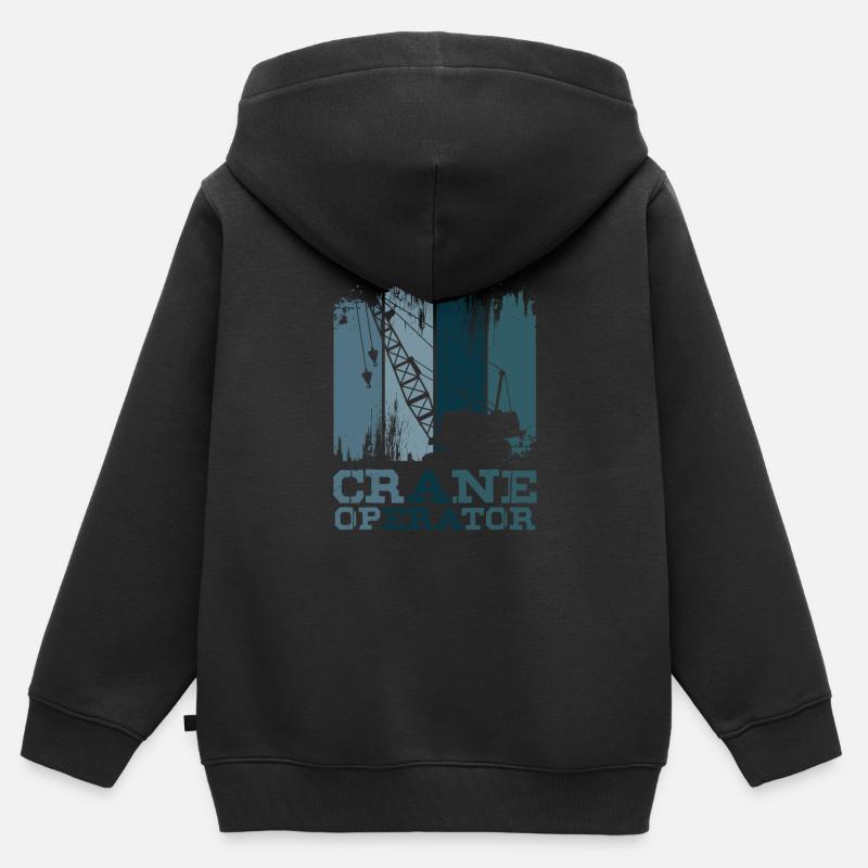 Grutier - Sweat Premium à capuche zippé enfant bio - noir