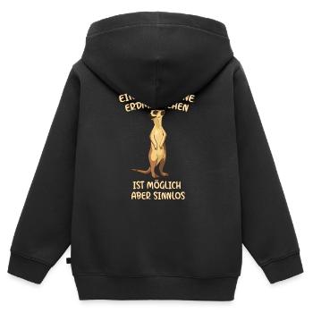 Ein Leben Ohne Erdmännchen - Kinder Premium Organic Zip Hoodie - Schwarz - Hinten - AI Model Kid Male (0cm)