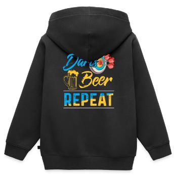 Darts Dart Dartboard Bullseye Dartpfeil Geschenk - Kinder Premium Organic Zip Hoodie - Schwarz - Hinten - AI Model Kid Male (0cm)