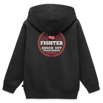 Rock Steady Boxing Parkinson. Parkinson-Bewusstsein - Kinder Premium Organic Zip Hoodie - Schwarz - Hinten - AI Model Kid Male (0cm)