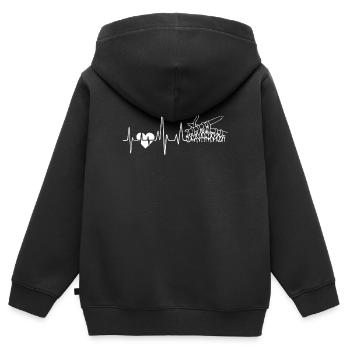 Stricken Stricken Herzschlag - Kinder Premium Organic Zip Hoodie - Schwarz - Hinten - AI Model Kid Male (0cm)