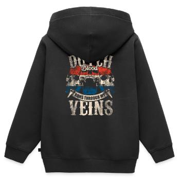 Holländer Niederländer - Kinder Premium Organic Zip Hoodie - Schwarz - Hinten - AI Model Kid Male (0cm)