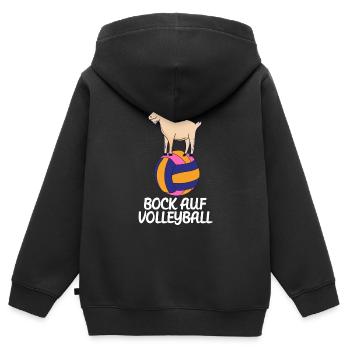 Bock Auf Volleyball Wortwitz - Kinder Premium Organic Zip Hoodie - Schwarz - Hinten - AI Model Kid Male (0cm)