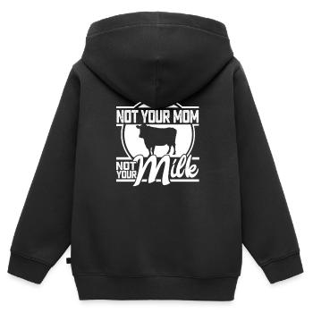 Vegan Veganer - Kinder Premium Organic Zip Hoodie - Schwarz - Hinten - AI Model Kid Male (0cm)
