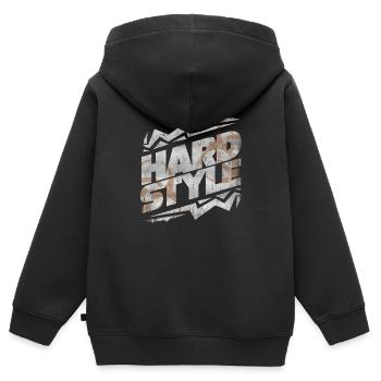 Techno hardstyle - Sweat Premium à capuche zippé enfant bio - noir - Dos - AI Model Kid Male (0cm)