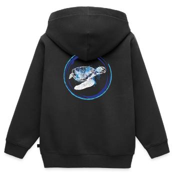 Schildkröte Ozean Kinder - Kinder Premium Organic Zip Hoodie - Schwarz - Hinten - AI Model Kid Male (0cm)