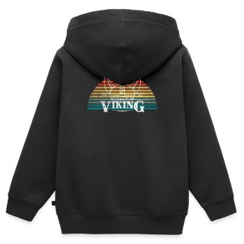 Little Viking baby bodysuit kids shirt - Kids Premium Organic Zip-up Hoodie - black - Back - AI Model Kid Male (0cm)