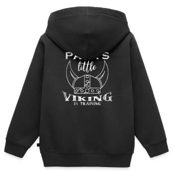 Papa's Little Viking In Training Viking Baby - Sweat Premium à capuche zippé enfant bio - noir - Dos - AI Model Kid Male (0cm)