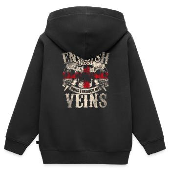 England Engländer - Kinder Premium Organic Zip Hoodie - Schwarz - Hinten - AI Model Kid Male (0cm)