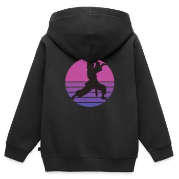 karate karate Mädchen karate Kinder Karate - Kinder Premium Organic Zip Hoodie - Schwarz - Hinten - AI Model Kid Male (0cm)