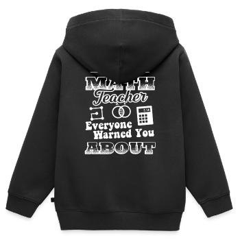 Math Teacher Crazy Math Teacher - Kids Premium Organic Zip-up Hoodie - black - Back - AI Model Kid Male (0cm)