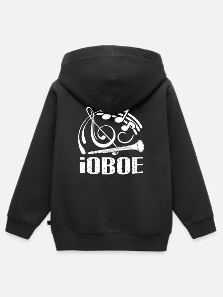 Oboe Lustige Oboe - Kinder Premium Organic Zip Hoodie - Schwarz
