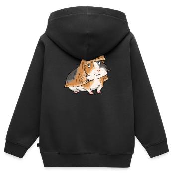 Meerschweinchen Friseur Fell Schneiden Haarschnitt - Kinder Premium Organic Zip Hoodie - Schwarz - Hinten - AI Model Kid Male (0cm)