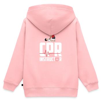 Ambulance instructeur de secourisme certifié - Sweat Premium à capuche zippé enfant bio - rose - Dos - AI Model Kid Female (0cm)