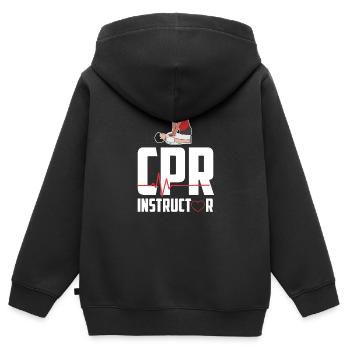 Zertifizierter Erste Hilfe Ausbilder Ambulanz - Kinder Premium Organic Zip Hoodie - Schwarz - Hinten - AI Model Kid Male (0cm)