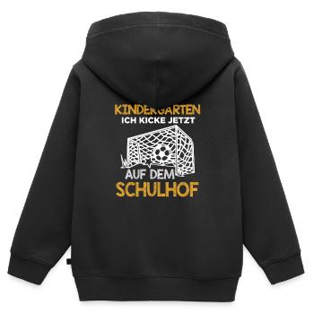 Einschulung Schulanfang Kindergarten Schulstart - Kinder Premium Organic Zip Hoodie - Schwarz - Hinten - AI Model Kid Male (0cm)