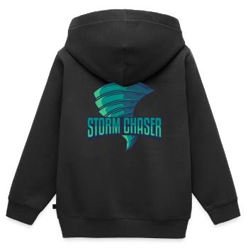 Storm Chaser, sturmjäger tornado gewitter geschenk - Kinder Premium Organic Zip Hoodie - Schwarz - Hinten - AI Model Kid Male (0cm)