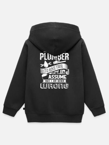 Loodgieter, ik ben een loodgieter - Kinder Premium zip hoodie biologisch - zwart