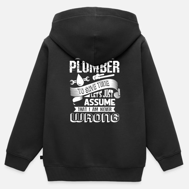 Plombier je suis plombier - Sweat Premium à capuche zippé enfant bio - noir