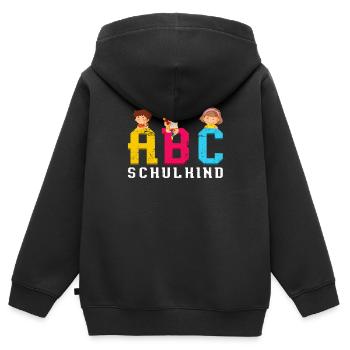 Schüler Schule - Kinder Premium Organic Zip Hoodie - Schwarz - Hinten - AI Model Kid Male (0cm)