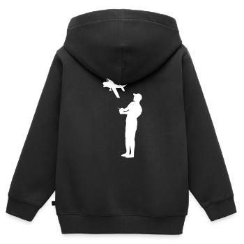 Model Airplane Model Maker Airplane Gift - Kids Premium Organic Zip-up Hoodie - black - Back - AI Model Kid Male (0cm)