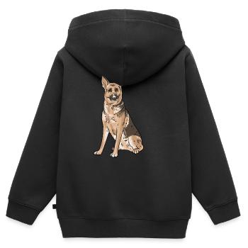 German Shepherd - Kids Premium Organic Zip-up Hoodie - black - Back - AI Model Kid Male (0cm)
