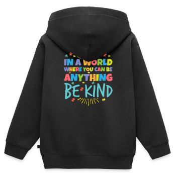 Autismus Autist Asperger Syndrom Puzzel Geschenk - Kinder Premium Organic Zip Hoodie - Schwarz - Hinten - AI Model Kid Male (0cm)