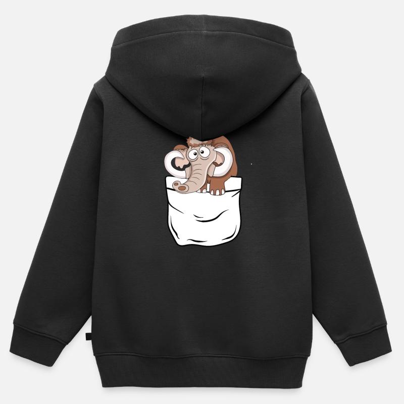 mammouth - Sweat Premium à capuche zippé enfant bio - noir