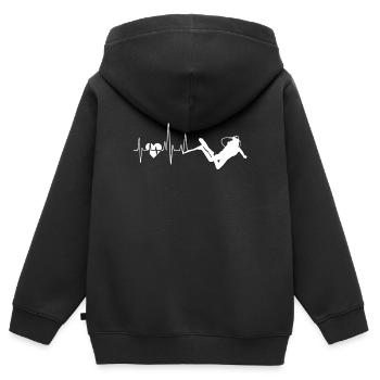 Plongée sous-marine Plongée sous-marine Heartbeat - Sweat Premium à capuche zippé enfant bio - noir - Dos - AI Model Kid Male (0cm)