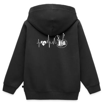 Couture Couture Heartbeat - Sweat Premium à capuche zippé enfant bio - noir - Dos - AI Model Kid Male (0cm)