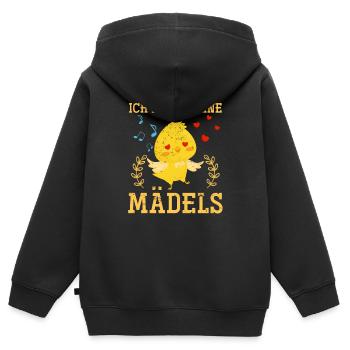 Huhn Dorfkind Landei - Kinder Premium Organic Zip Hoodie - Schwarz - Hinten - AI Model Kid Male (0cm)