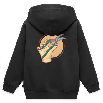 Gärtner Garten Garten Gartenschere Cutter Hobby Geschenk - Kinder Premium Organic Zip Hoodie - Schwarz - Hinten - AI Model Kid Male (0cm)