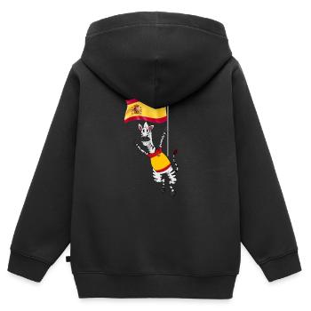 Espagne - Sweat Premium à capuche zippé enfant bio - noir - Dos - AI Model Kid Male (0cm)