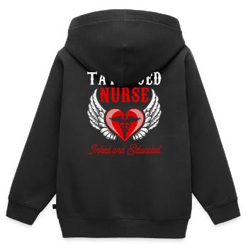 Krankenschwester Krankenhaus Pflegekraft Geschenk - Kinder Premium Organic Zip Hoodie - Schwarz - Hinten - AI Model Kid Male (0cm)