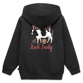 Kuh Kuhglock - Kinder Premium Organic Zip Hoodie - Schwarz - Hinten - AI Model Kid Male (0cm)