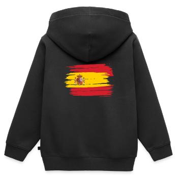 Drapeau espagnol - Sweat Premium à capuche zippé enfant bio - noir - Dos - AI Model Kid Male (0cm)