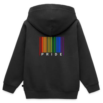 lgbt gay lesbisch regebogen pride - Kinder Premium Organic Zip Hoodie - Schwarz - Hinten - AI Model Kid Male (0cm)