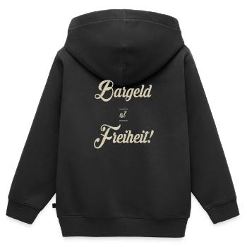 Bargeld ist Freiheit Freiheitskämpfer Überwachung - Kinder Premium Organic Zip Hoodie - Schwarz - Hinten - AI Model Kid Male (0cm)