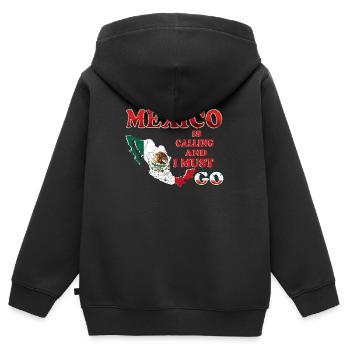 Mexiko - Kinder Premium Organic Zip Hoodie - Schwarz - Hinten - AI Model Kid Male (0cm)