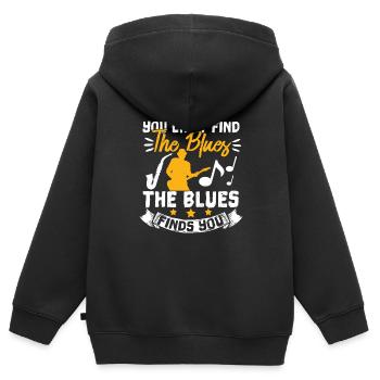 Blues Musik - Kinder Premium Organic Zip Hoodie - Schwarz - Hinten - AI Model Kid Male (0cm)