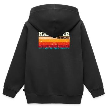 Hannover Heimatstadt Deutschland - Kinder Premium Organic Zip Hoodie - Schwarz - Hinten - AI Model Kid Male (0cm)