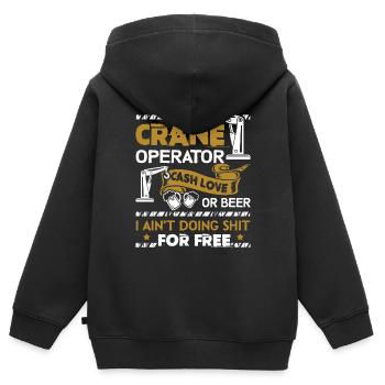 Kranführer Kranführer Cash Love - Kinder Premium Organic Zip Hoodie - Schwarz - Hinten - AI Model Kid Male (0cm)
