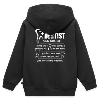 Zahnarzt Zahnarzt Definition - Kinder Premium Organic Zip Hoodie - Schwarz - Hinten - AI Model Kid Male (0cm)